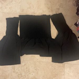 Off shoulder black top